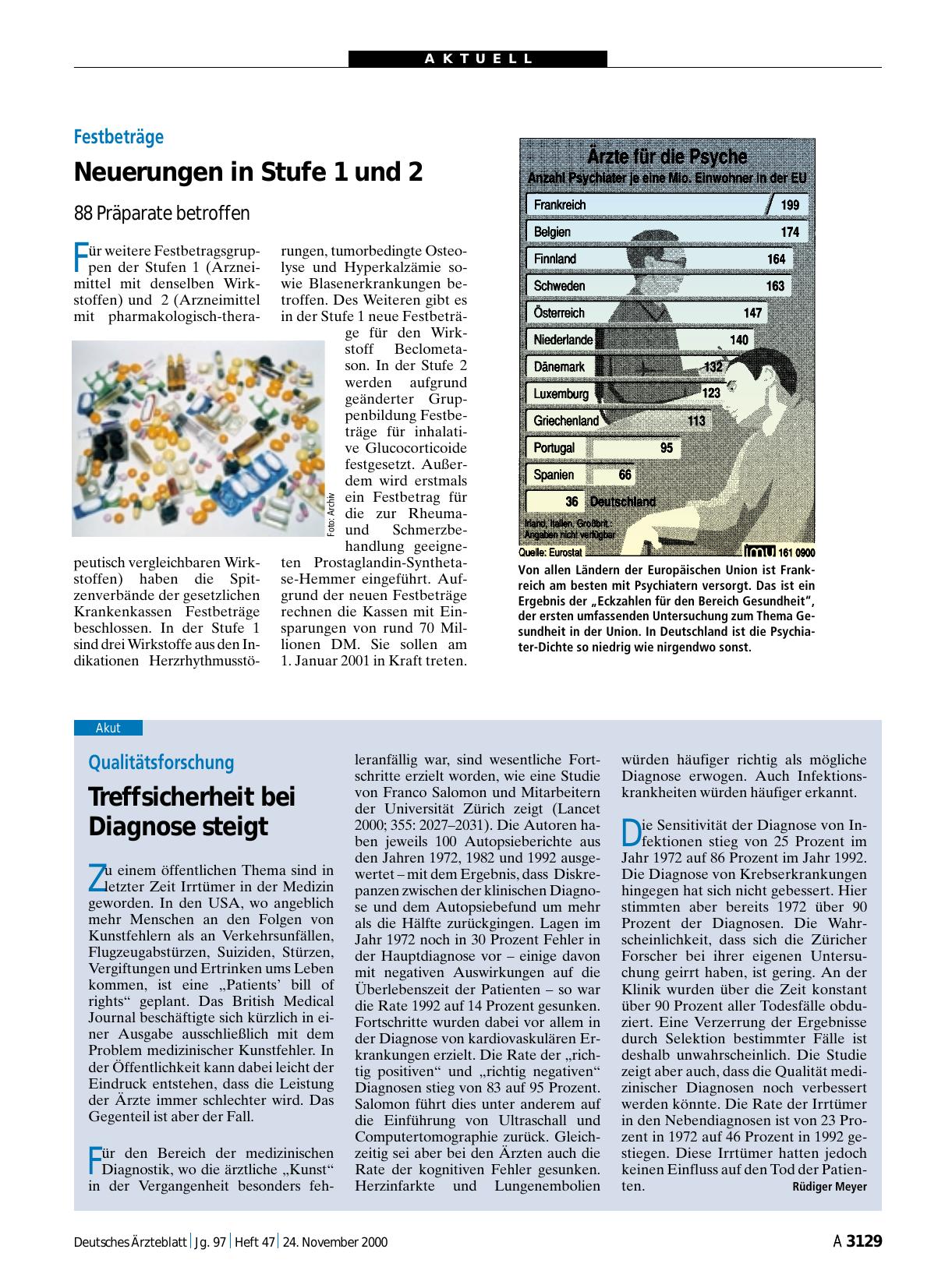 Vorschauseite 1: Eckzahlen für den Bereich Gesundheit
