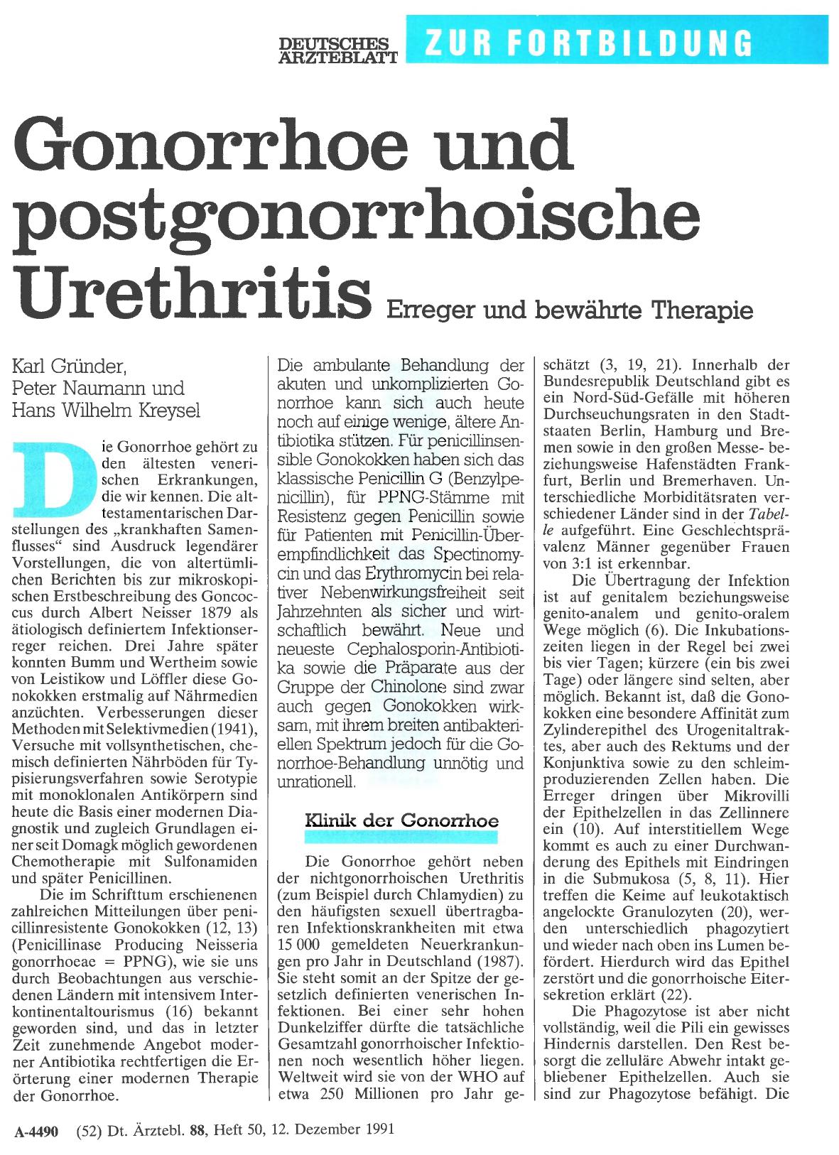 Vorschauseite 1: Gonorrhoe und postgonorrhoische Urethritis: Erreger und bewährte Therapie