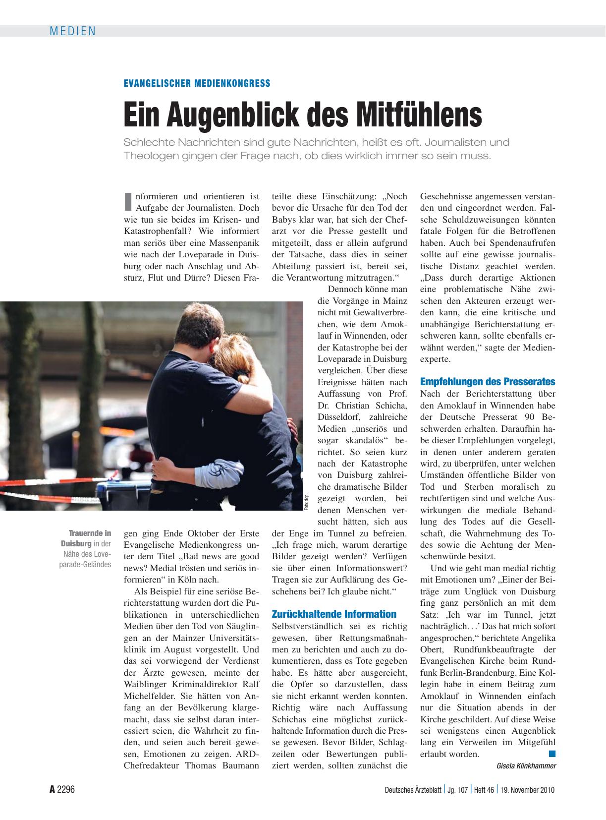 Vorschauseite 1: Evangelischer Medienkongress: Ein Augenblick des Mitfühlens