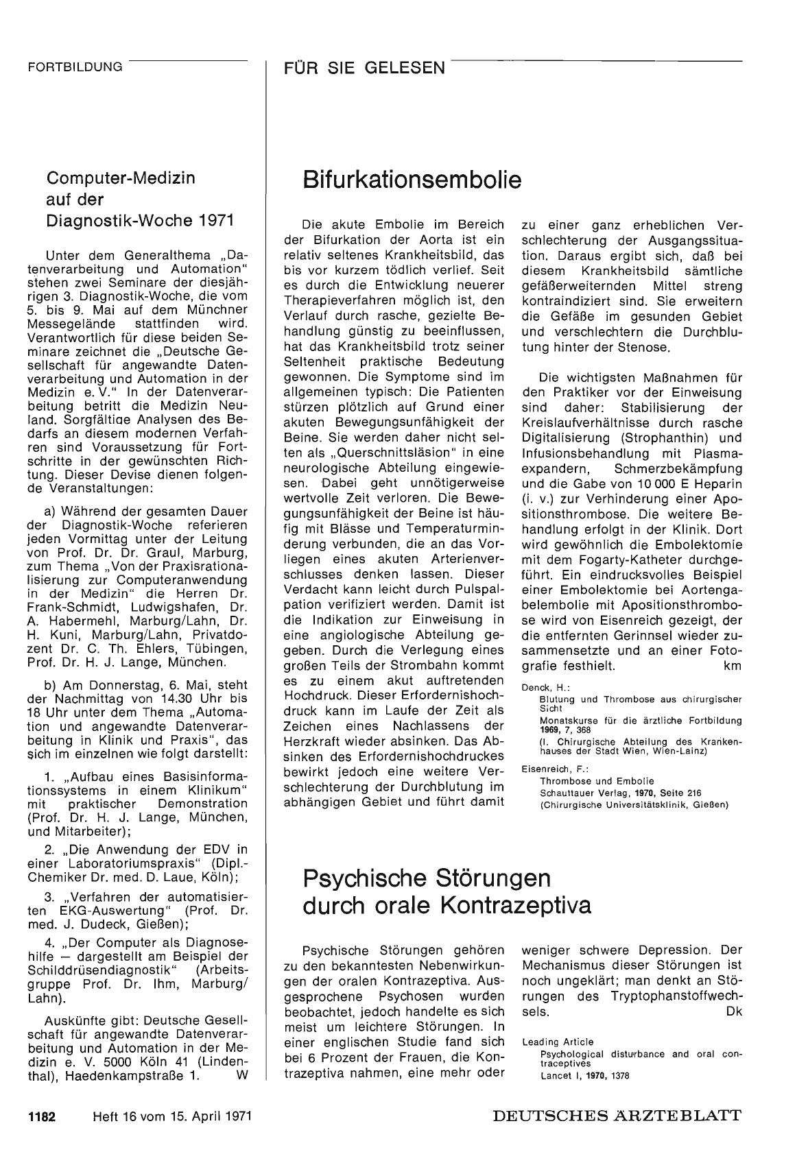 Vorschauseite 1: Bifurkationsembolie