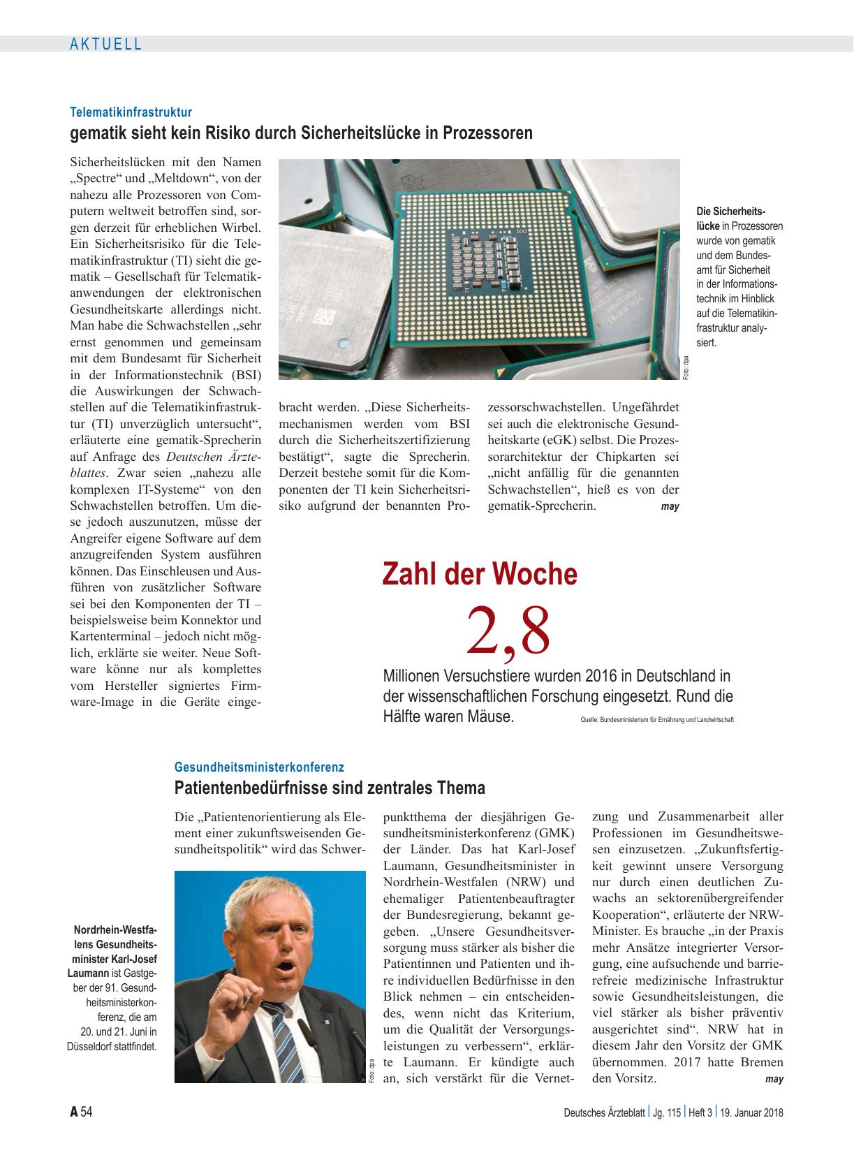 Vorschauseite 1: Gesundheitsministerkonferenz: Patientenbedürfnisse sind zentrales Thema