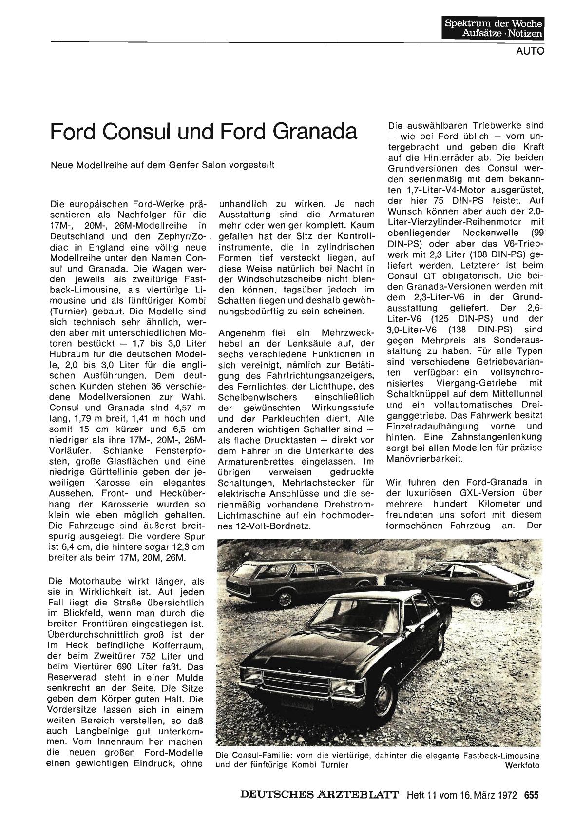 Vorschauseite 1: Ford Consul und Ford Granada