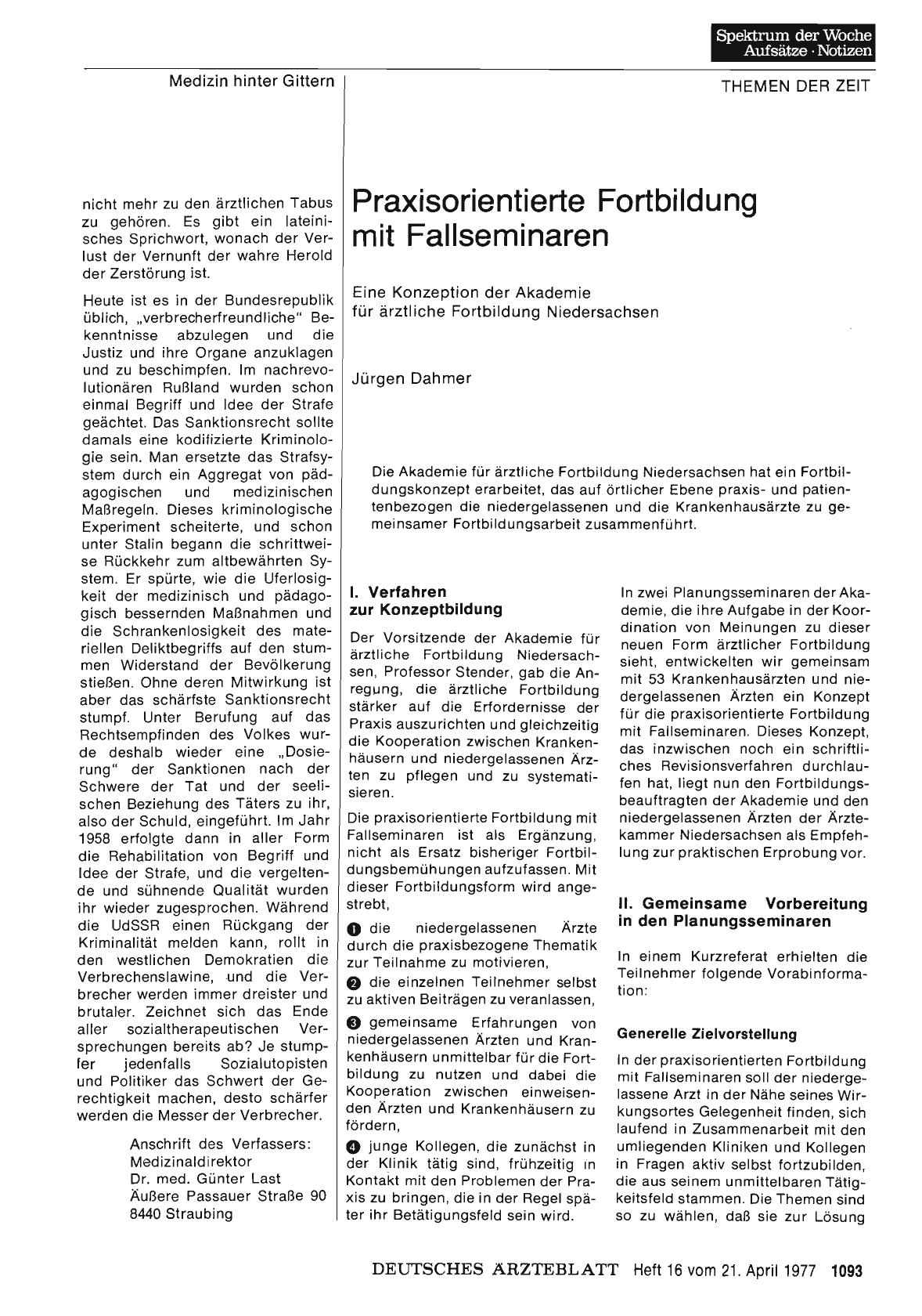 Vorschauseite 1: Praxisorientierte Fortbildung mit Fallseminaren: Eine Konzeption der Akademie für ärztliche Fortbildung Niedersachsen