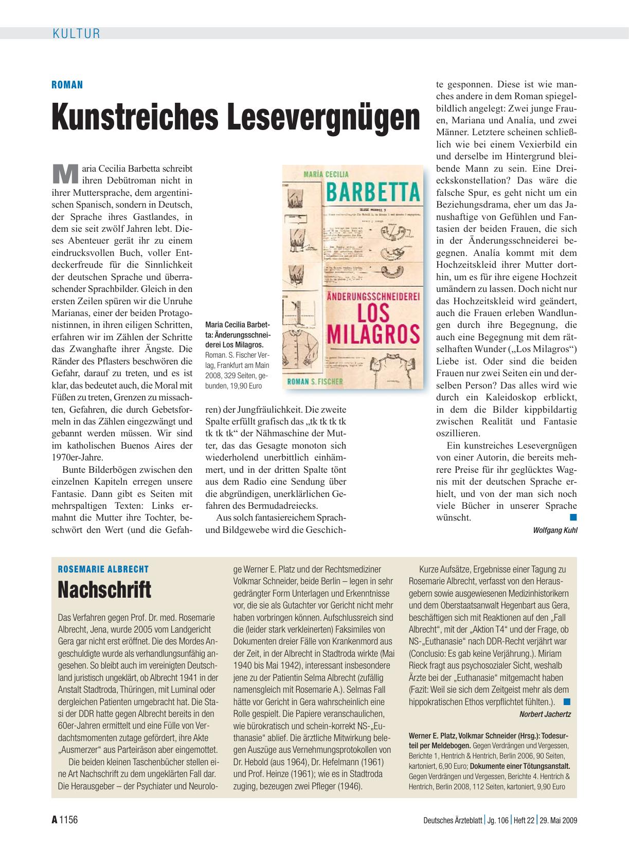 Vorschauseite 1: Rosemarie Albrecht: Nachschrift