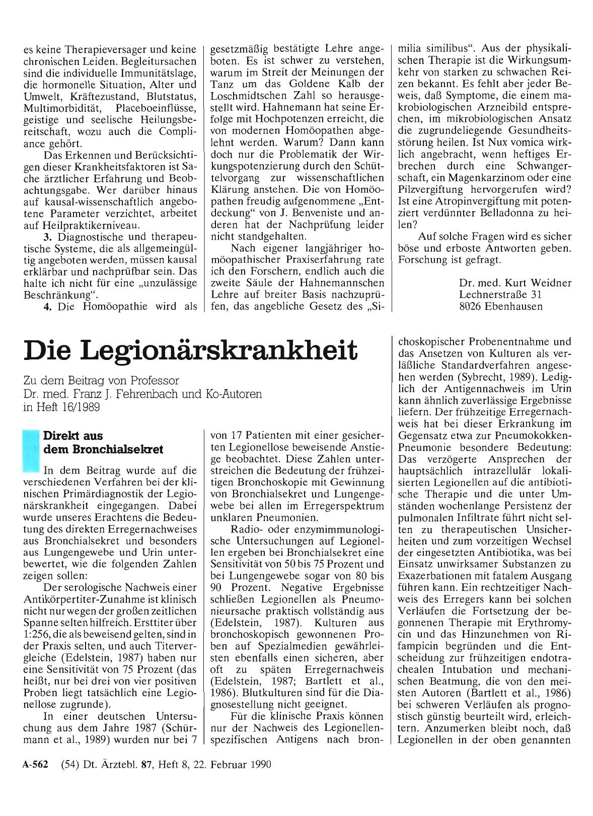 Vorschauseite 1: Die Legionärskrankheit: Direkt aus dem Bronchialsekret