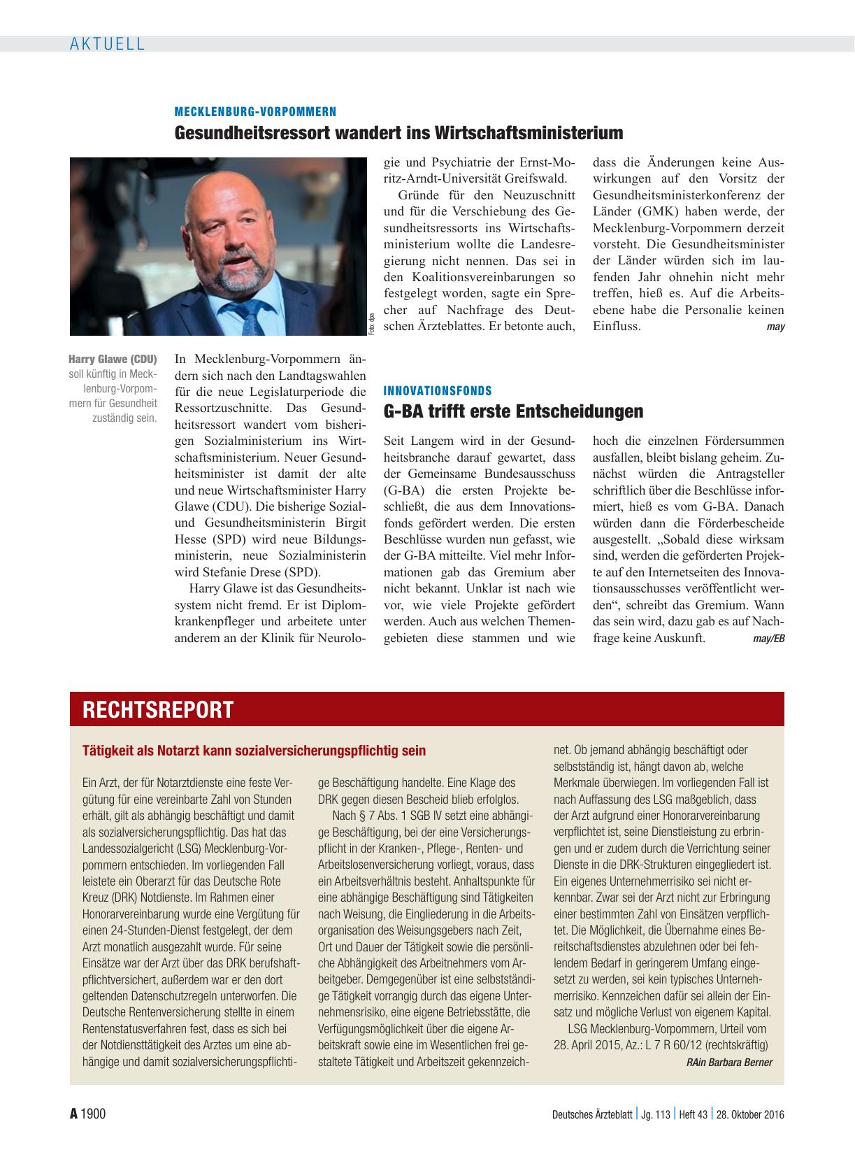 Vorschauseite 1: Tätigkeit als Notarzt kann sozialversicherungspflichtig sein