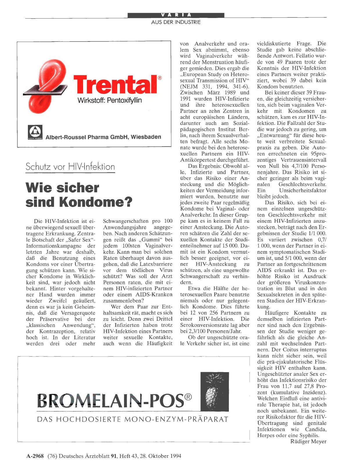Vorschauseite 1: Schutz vor HIV-Infektion: Wie sicher sind Kondome?