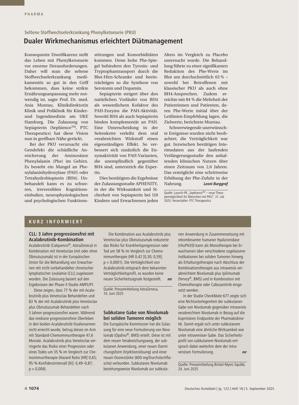 Vorschauseite 1: Kurz informiert
