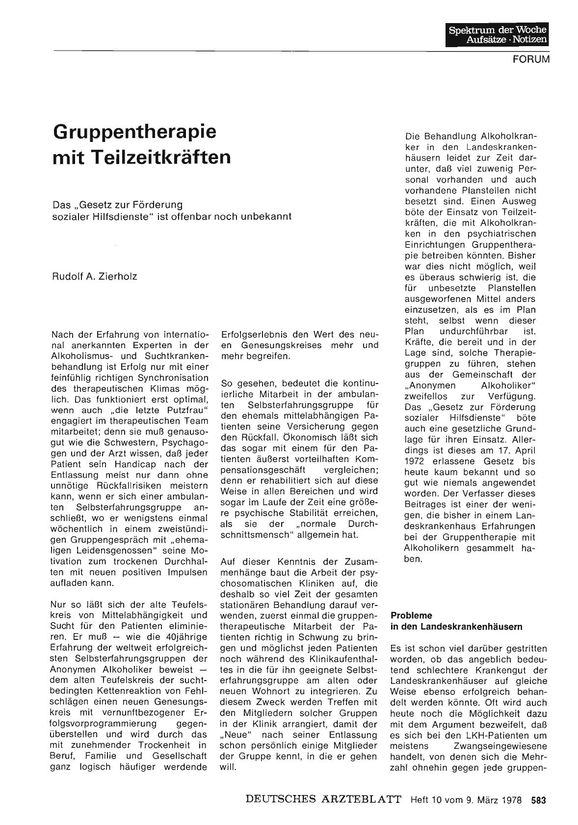 Vorschauseite 1: Gruppentherapie mit Teilzeitkräften