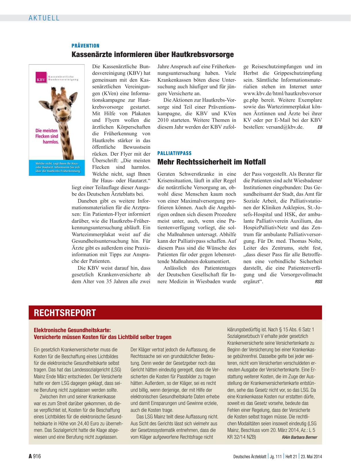Vorschauseite 1: Palliativpass: Mehr Rechtssicherheit im Notfall