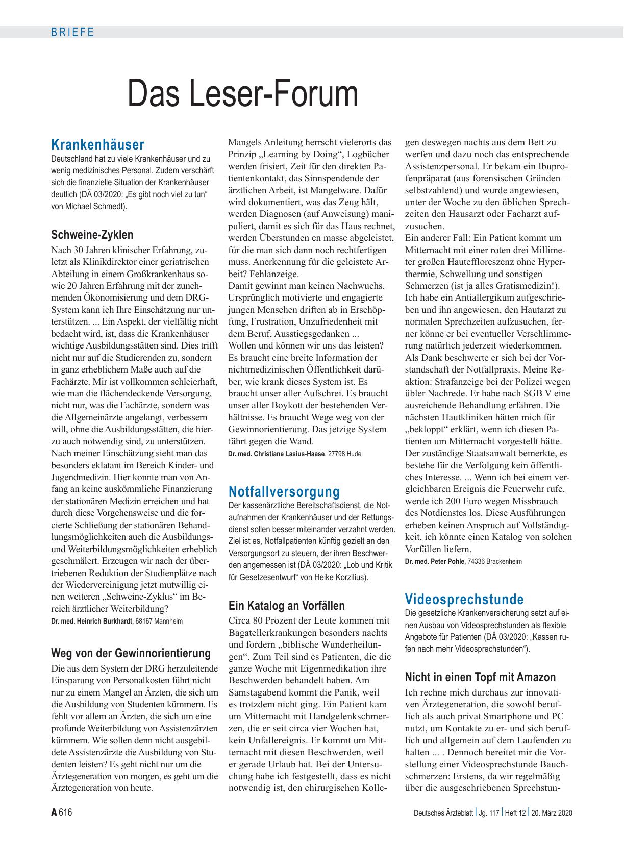 Vorschauseite 1: Krankenhäuser: Schweine-Zyklen