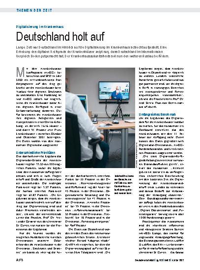 Vorschauseite 1: Digitalisierung im Krankenhaus: Deutschland holt auf