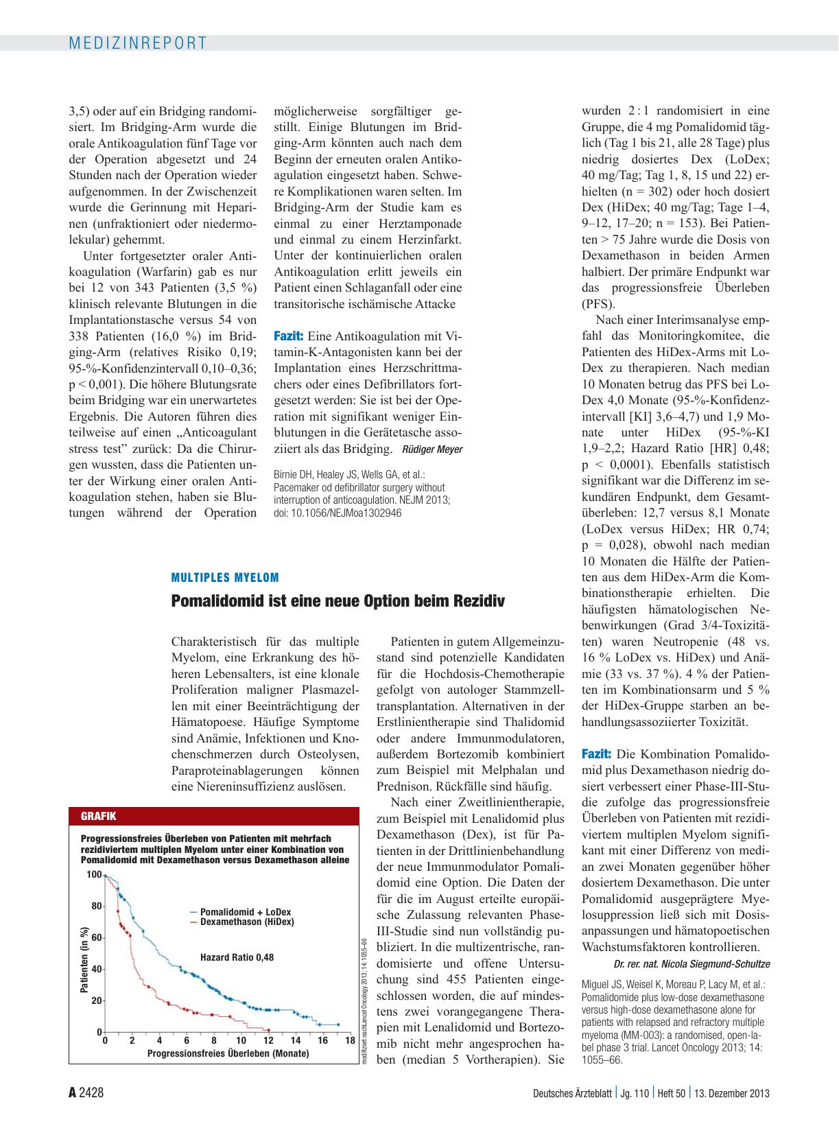 Vorschauseite 1: Multiples Myelom: Pomalidomid ist eine neue Option beim Rezidiv
