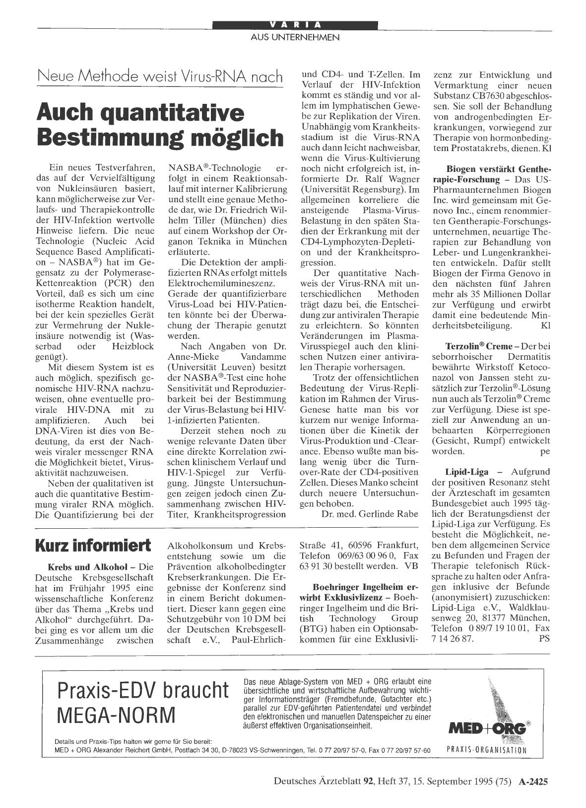 Vorschauseite 1: Kurz informiert