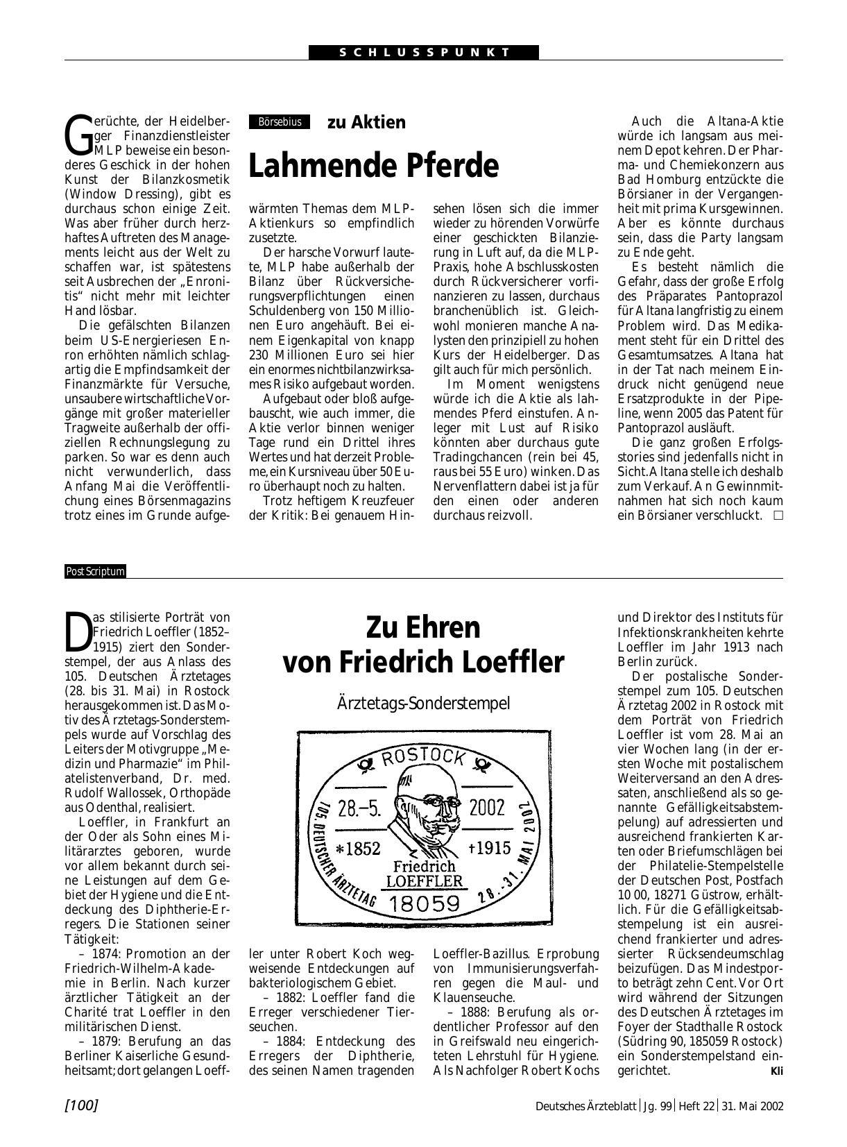 Vorschauseite 1: zu Aktien: Lahmende Pferde