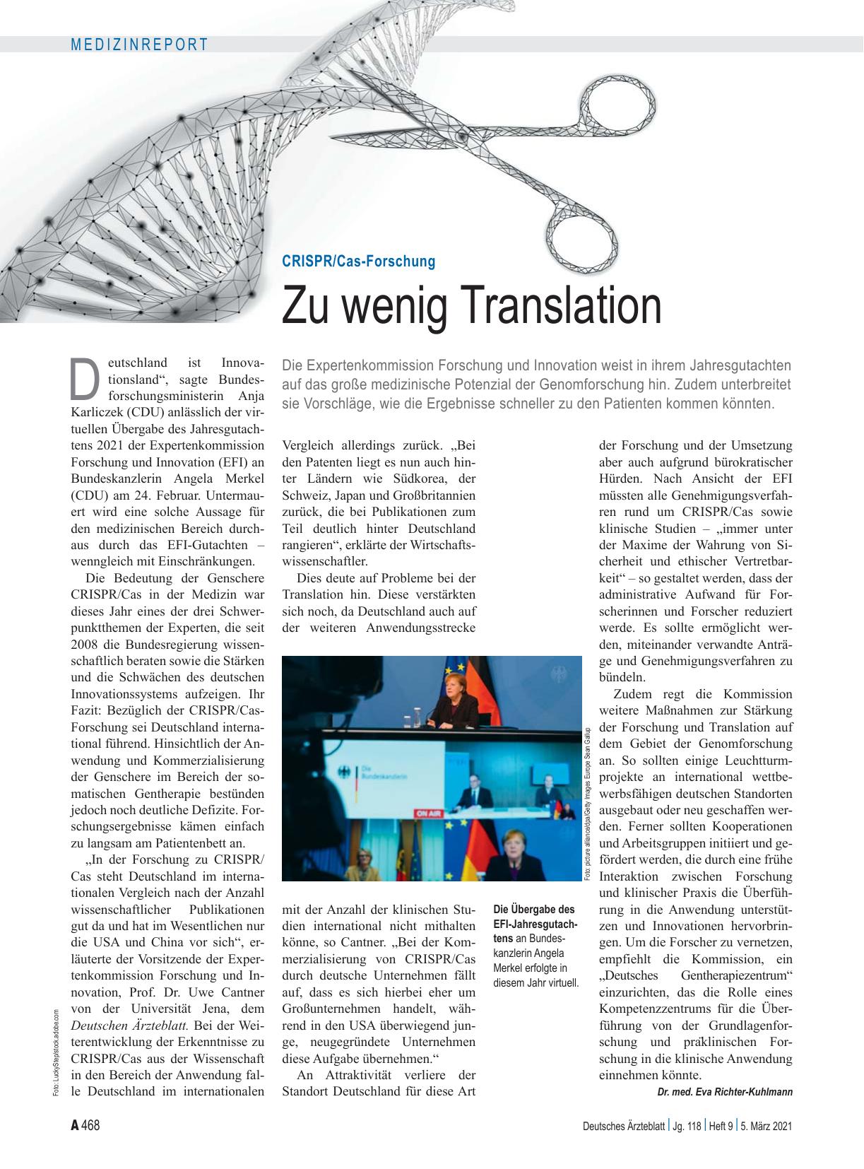 Vorschauseite 1: CRISPR/Cas-Forschung: Zu wenig Translation