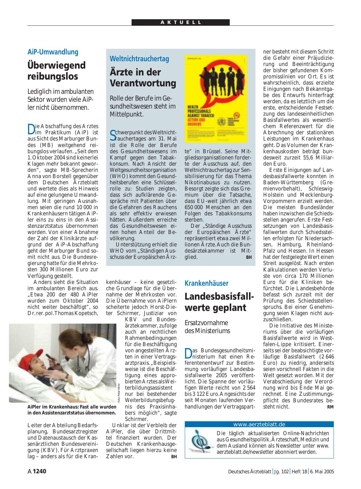 Vorschauseite 1: www. aerzteblatt. de
