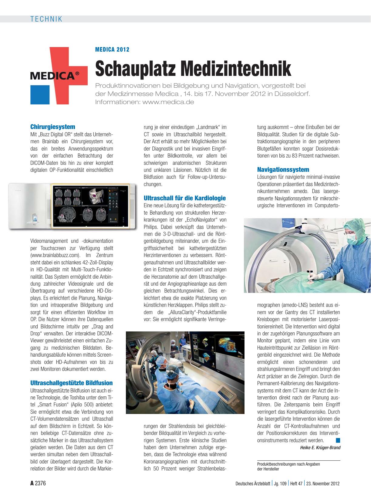 Vorschauseite 1: Medica 2012: Schauplatz Medizintechnik