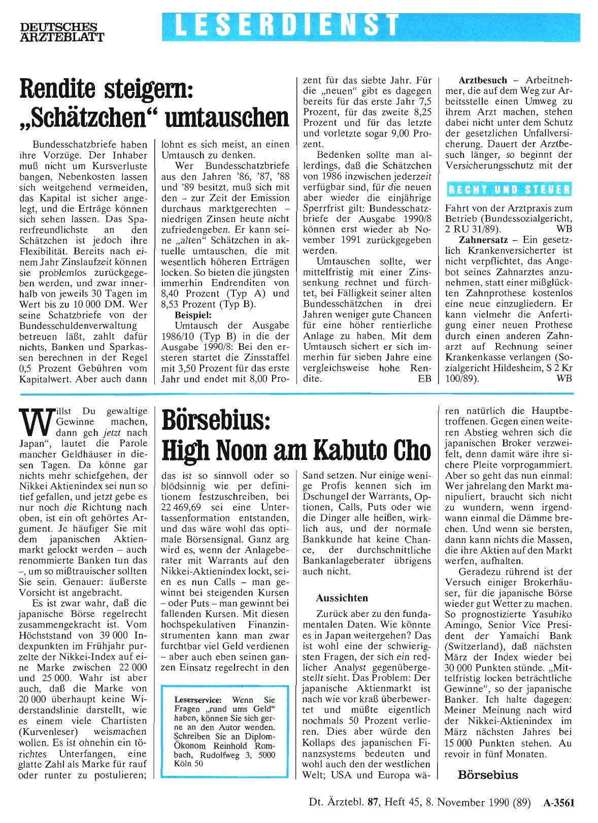 Vorschauseite 1: Börsebius: High Noon am Kabuto Cho