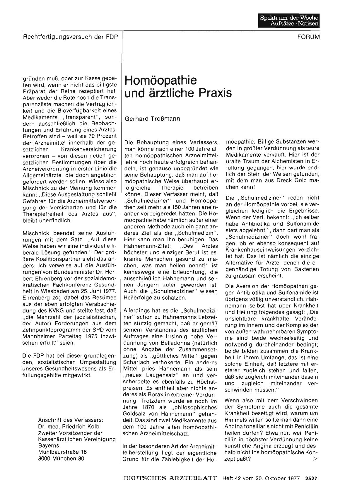 Vorschauseite 1: Homöopathie und ärztliche Praxis
