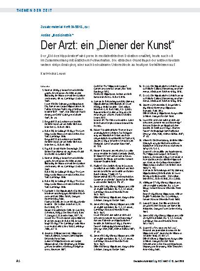 Vorschauseite 4: Antike „Medizinethik“: Der Arzt – ein „Diener der Kunst“