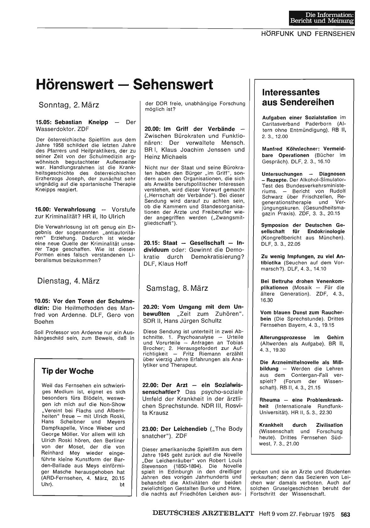 Vorschauseite 1: Hörenswert — Sehenswert