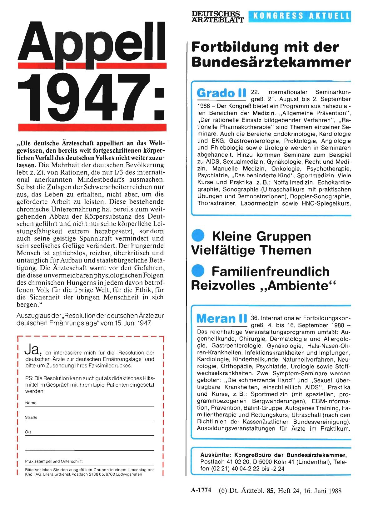 Vorschauseite 1: Fortbildung mit der Bundesärztekammer