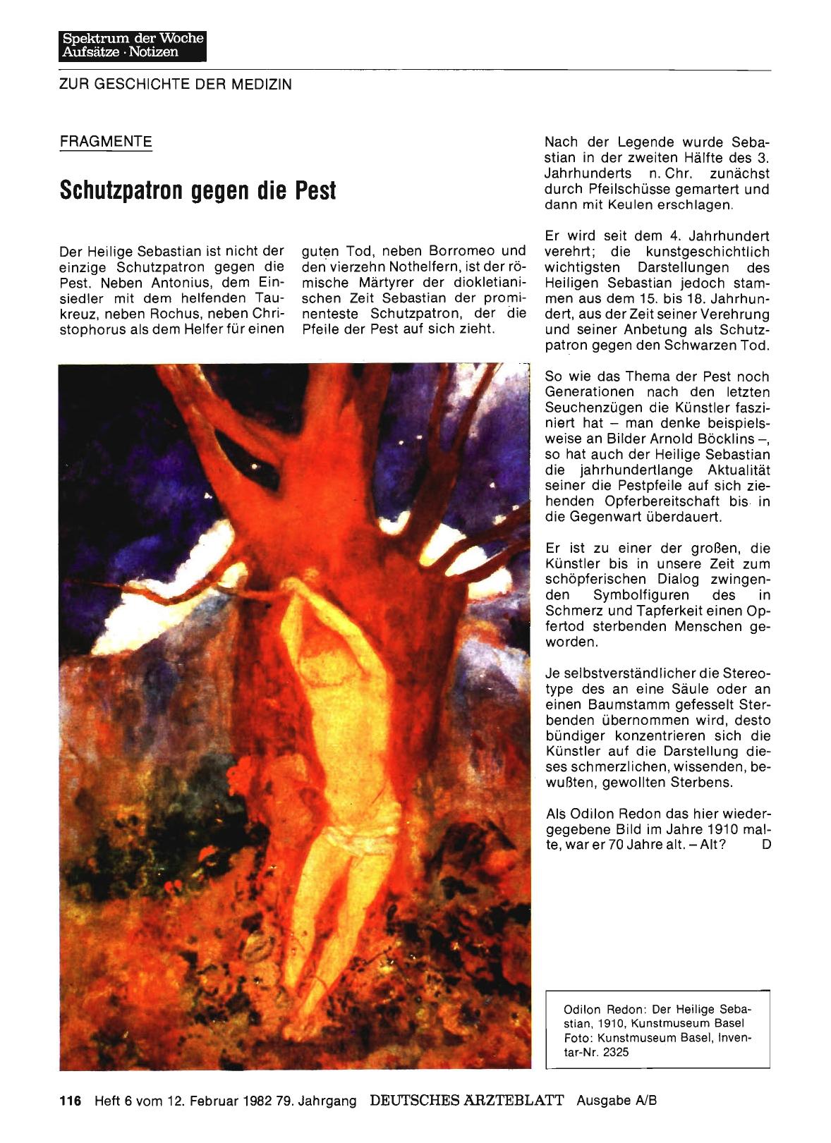 Vorschauseite 1: Fragmente: Schutzpatron gegen die Pest