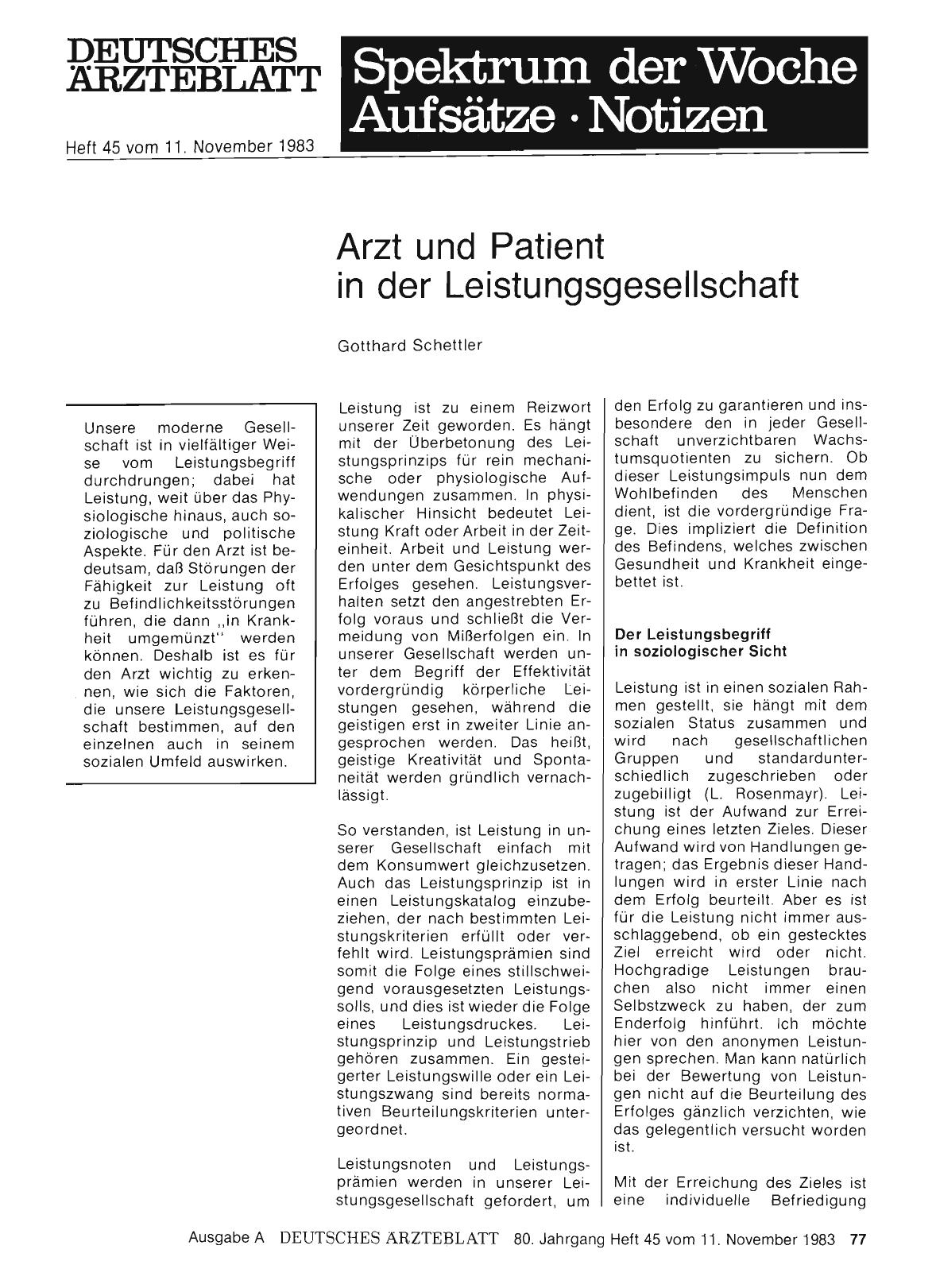 Vorschauseite 1: Arzt und Patient in der Leistungsgesellschaft