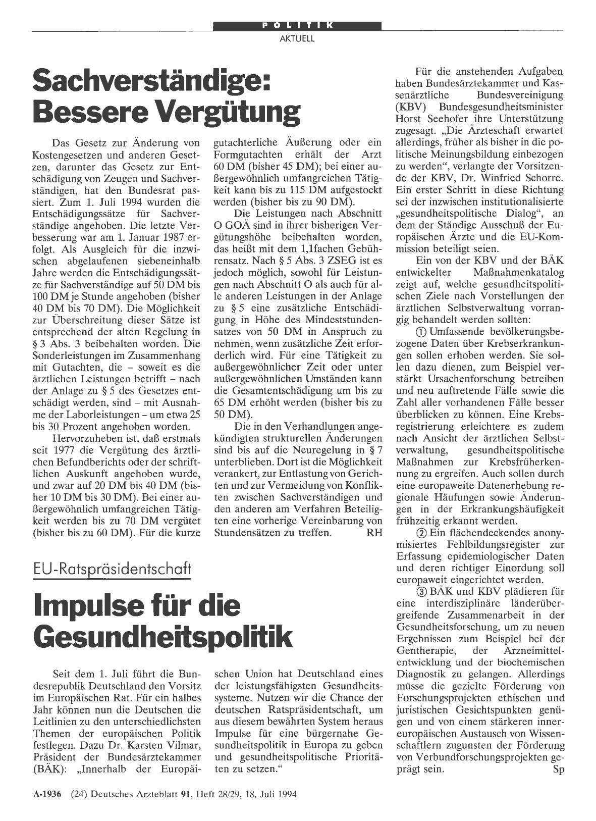 Vorschauseite 1: EU-Ratspräsidentschaft: Impulse für die Gesundheitspolitik