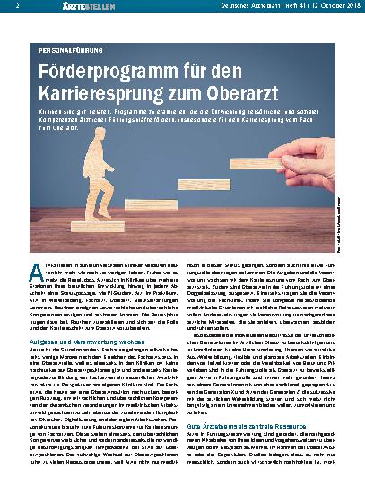 Vorschauseite 1: Personalführung: Förderprogramm für den Karrieresprung zum Oberarzt