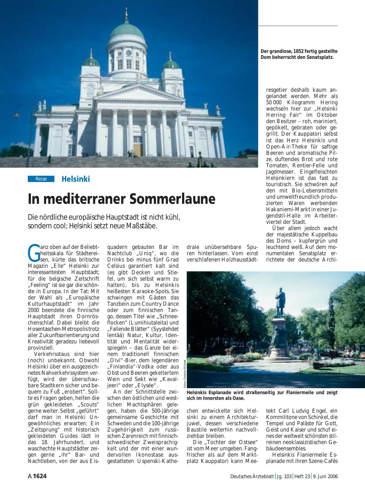 Vorschauseite 1: Helsinki: In mediterraner Sommerlaune