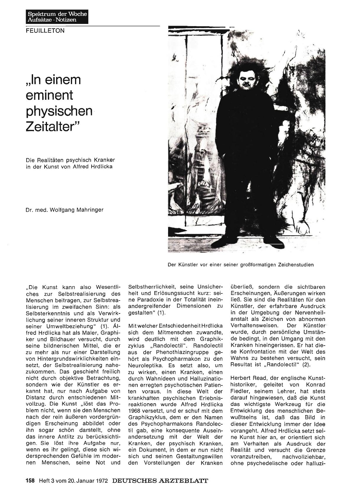 Vorschauseite 1: „In einem eminent physischen Zeitalter"