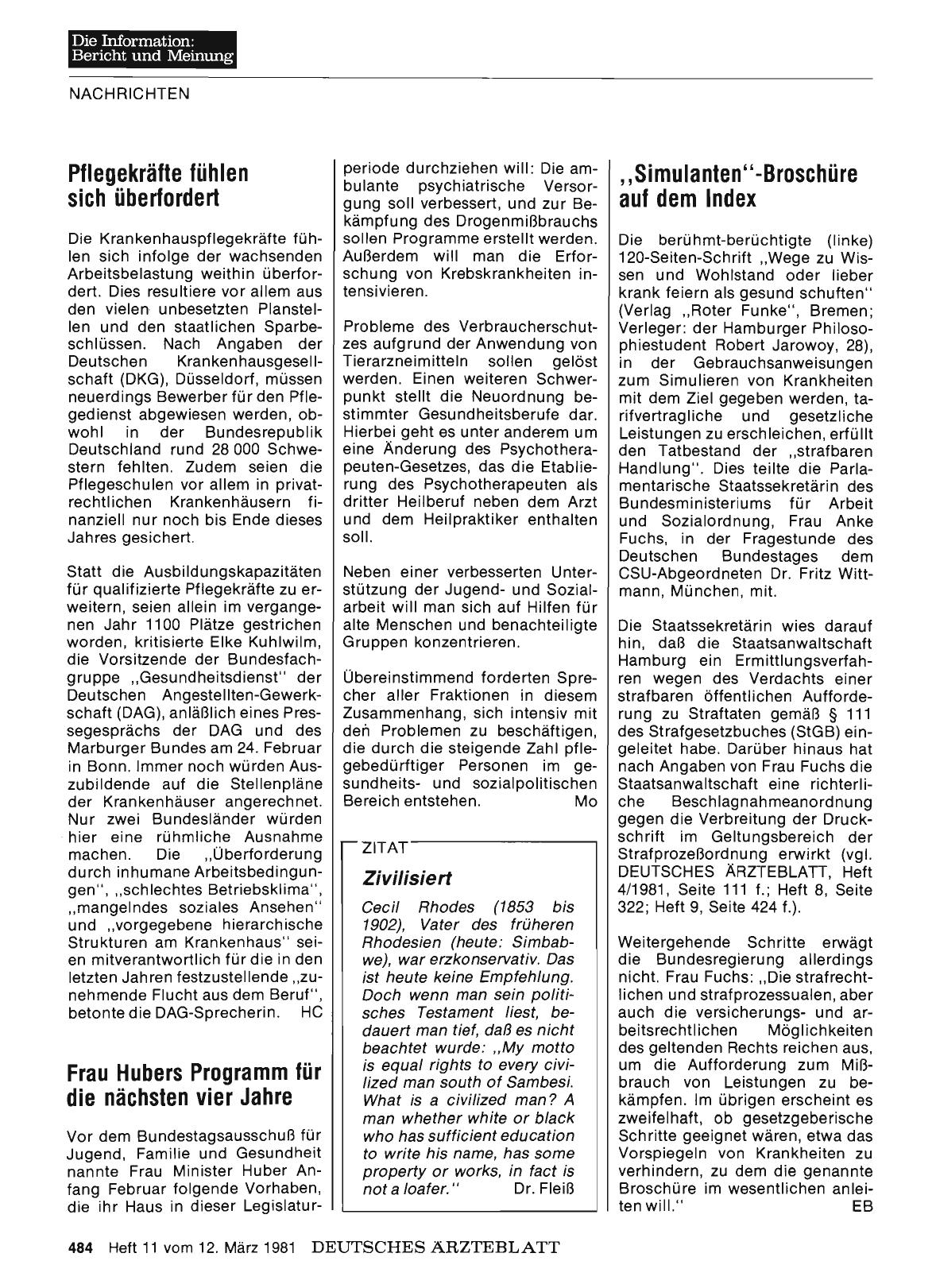 Vorschauseite 1: Frau Hubers Programm für die nächsten vier Jahre