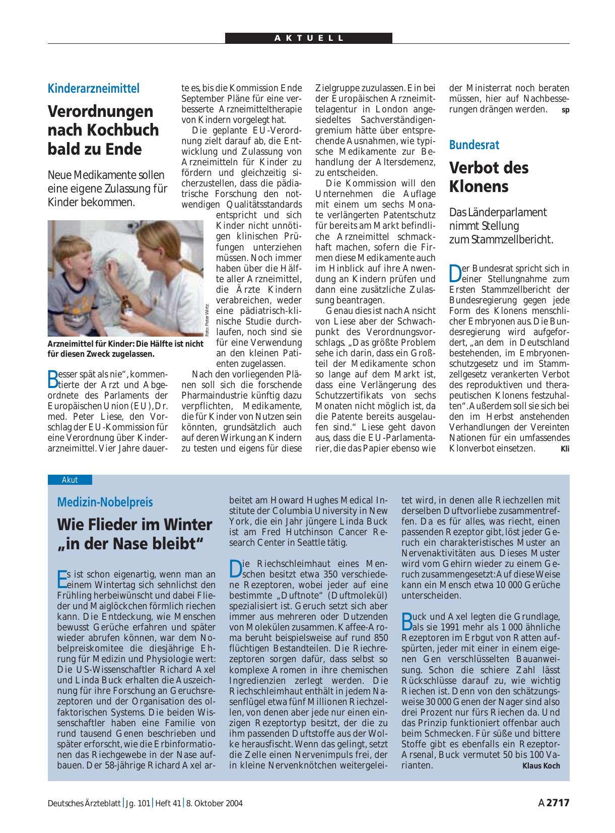 Vorschauseite 1: Kinderarzneimittel: Verordnungen nach Kochbuch bald zu Ende