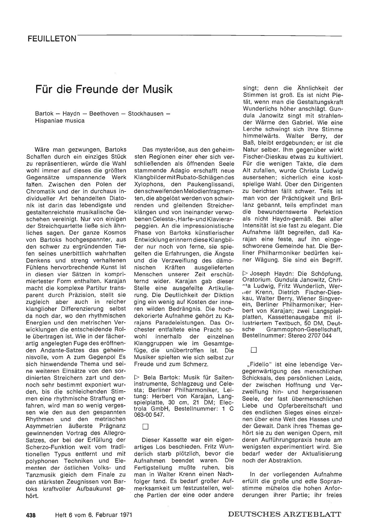 Vorschauseite 1: Für die Freunde der Musik