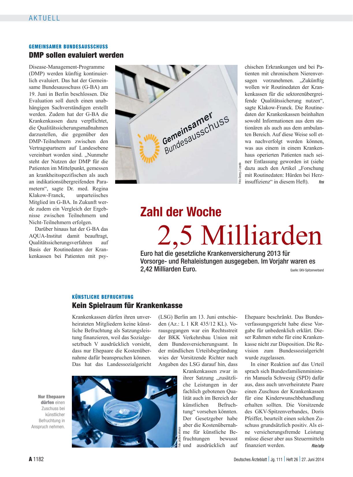 Vorschauseite 1: Gemeinsamer Bundesausschuss: DMP sollen evaluiert werden