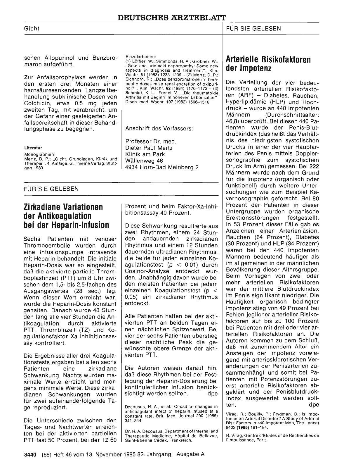Vorschauseite 1: Arterielle Risikofaktoren der Impotenz