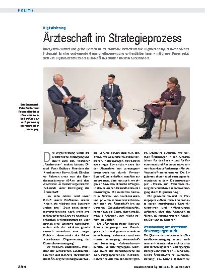 Vorschauseite 1: Digitalisierung: Ärzteschaft im Strategieprozess