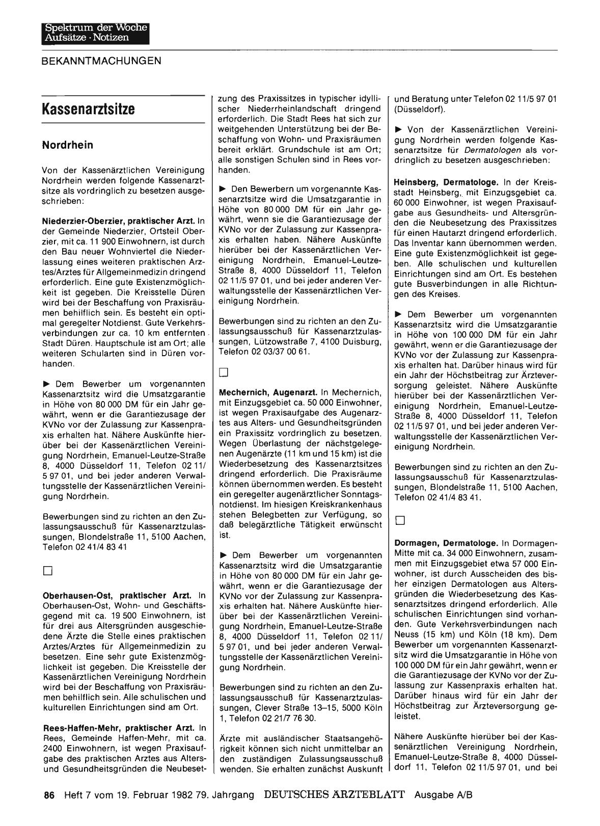Vorschauseite 1: Kassenarztsitze