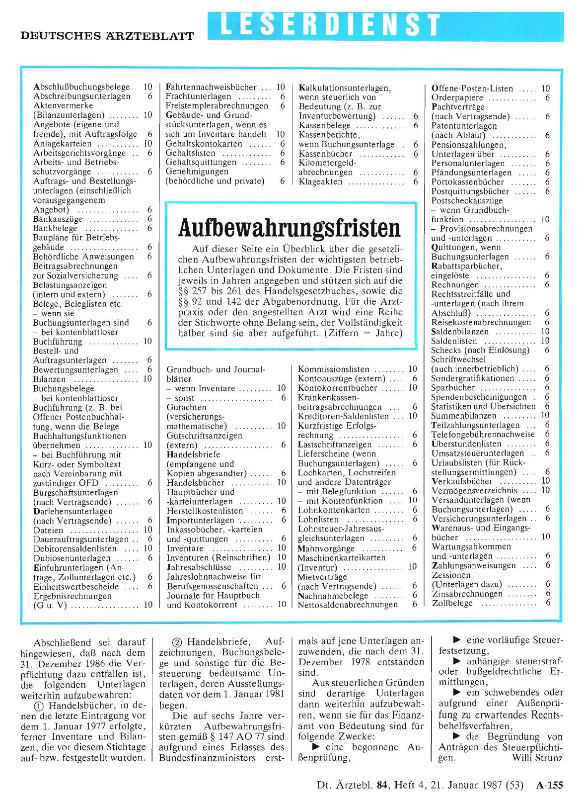 Vorschauseite 1: Aufbewahrungsfristen