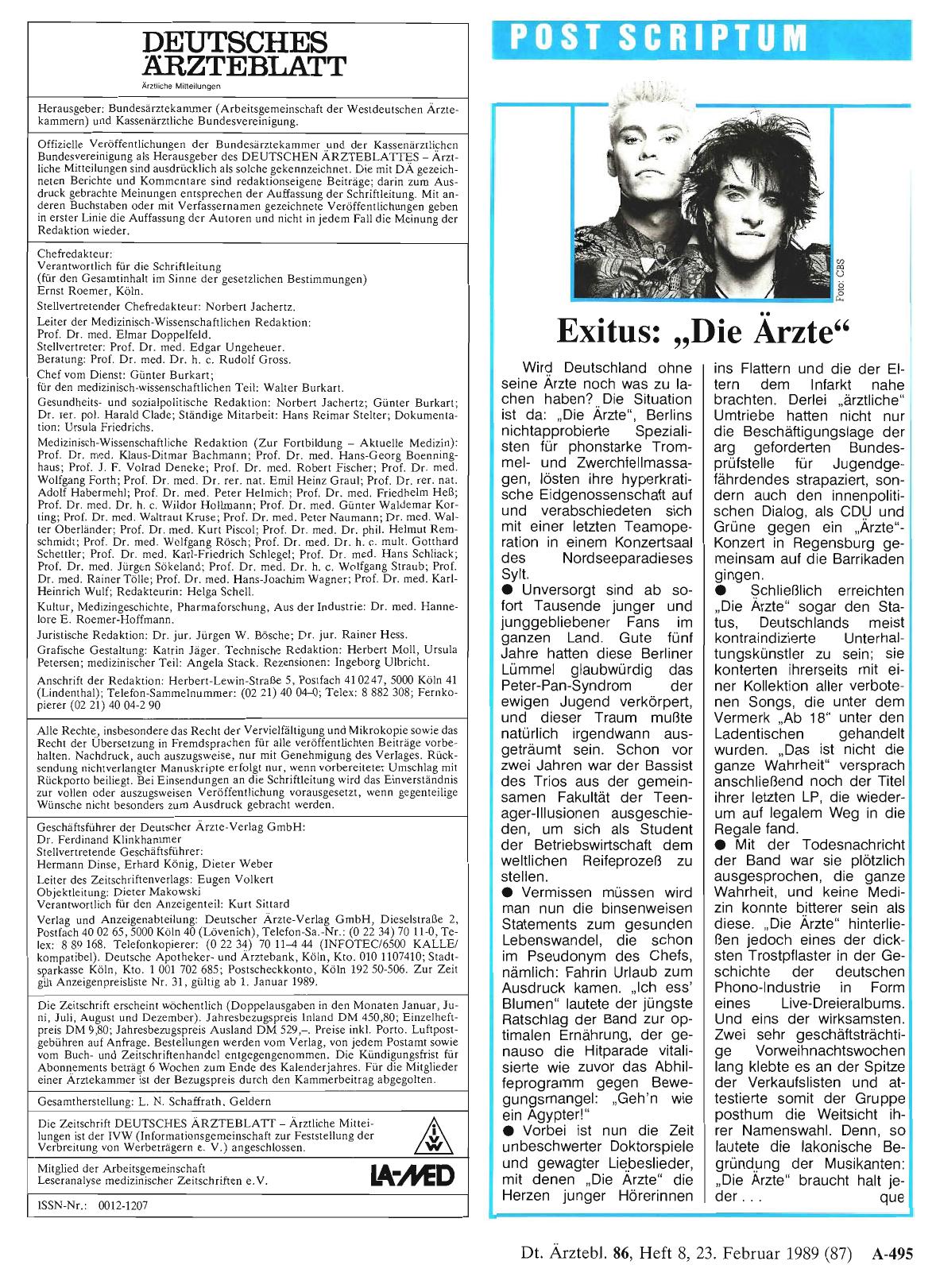 Vorschauseite 1: Exitus: „Die Ärzte“