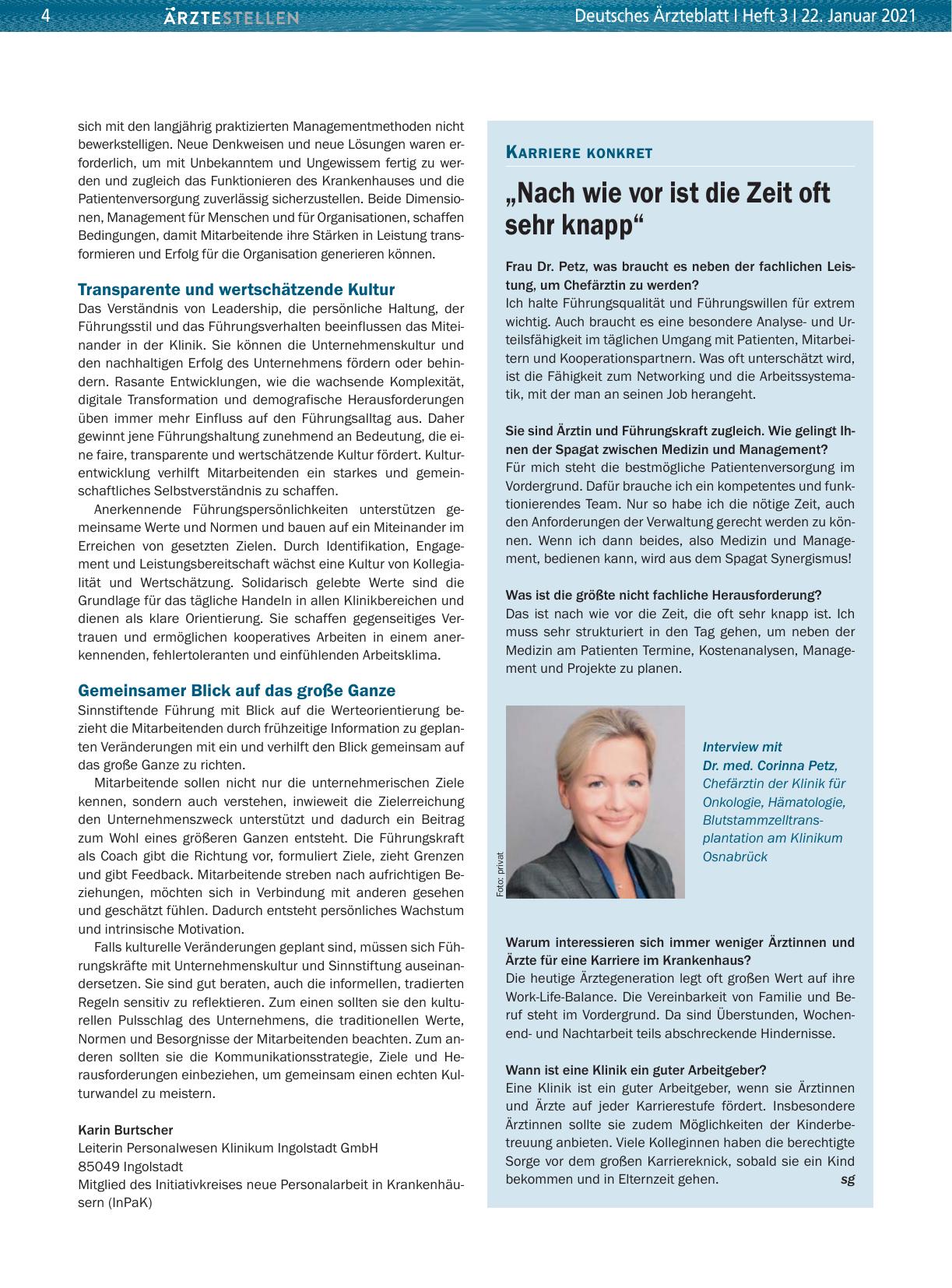 Vorschauseite 1: „Nach wie vor ist die Zeit oft sehr knapp“