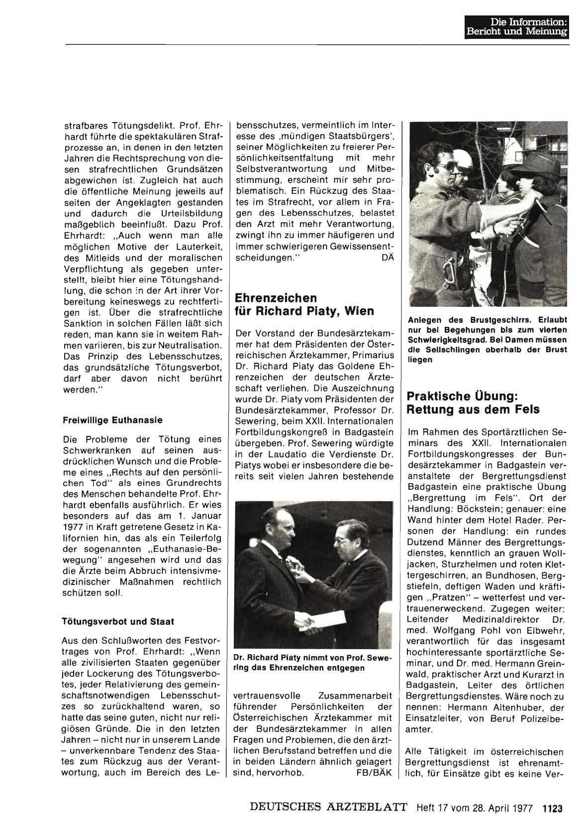 Vorschauseite 1: Ehrenzeichen für Richard Piaty, Wien