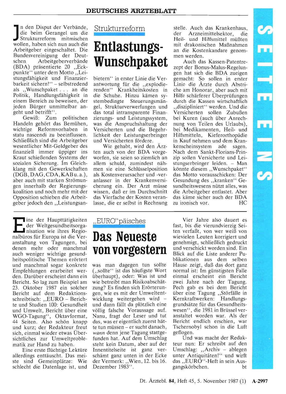 Vorschauseite 1: „EURO“päisches: Das Neueste von vorgestern