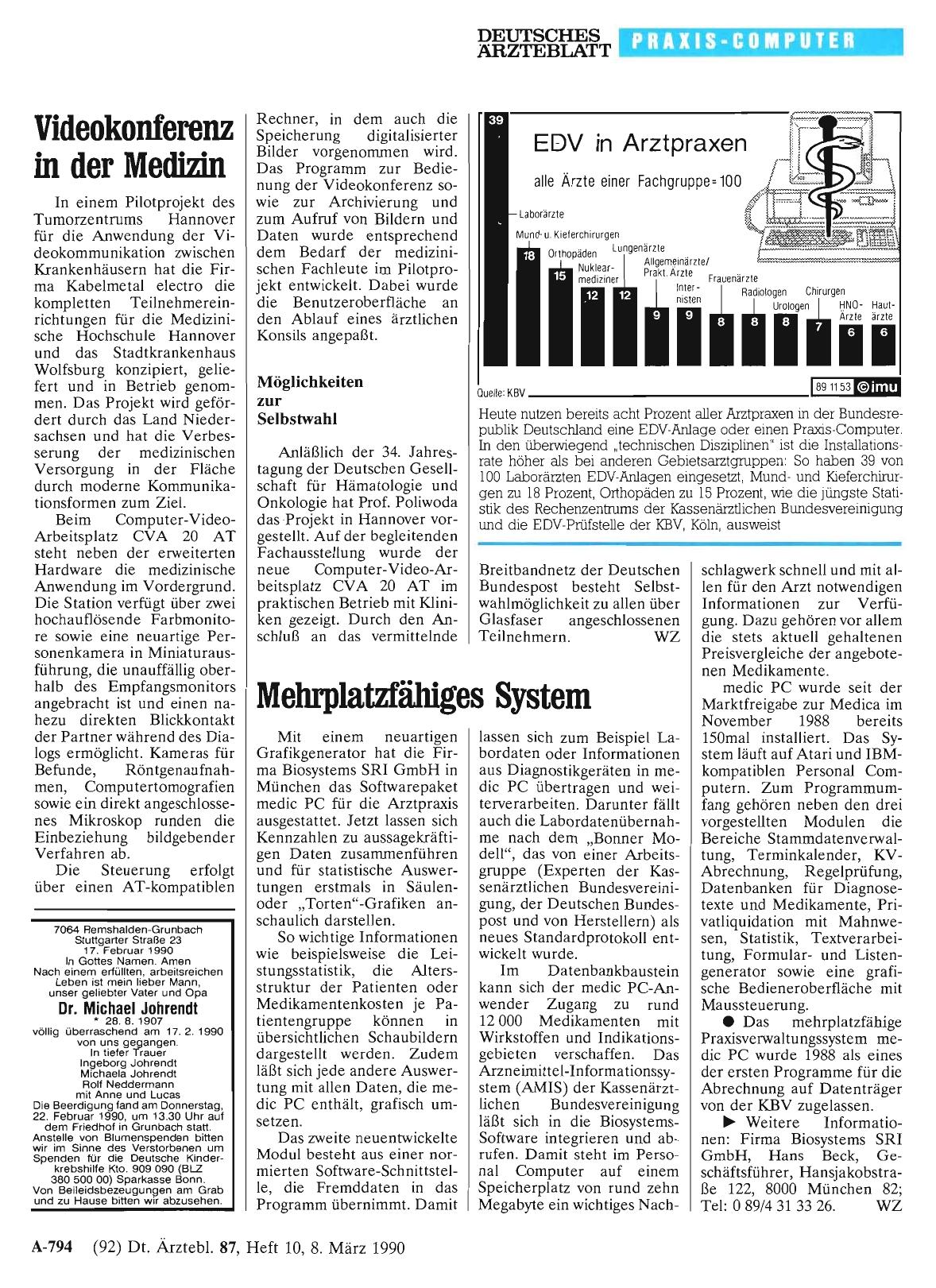 Vorschauseite 1: EDV in Arztpraxen