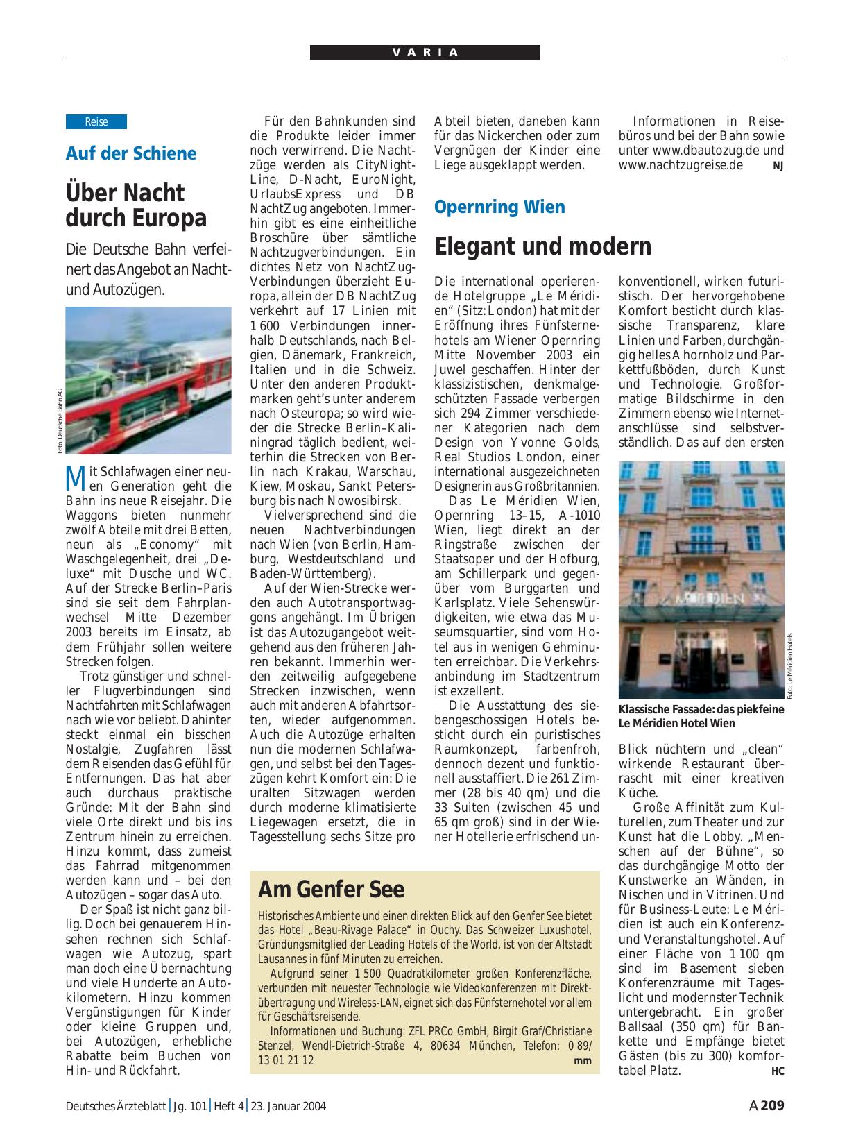 Vorschauseite 1: Opernring Wien: Elegant und modern
