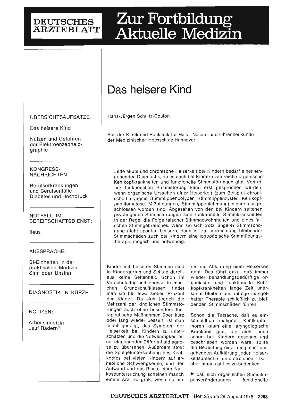 Vorschauseite 1: Das heisere Kind