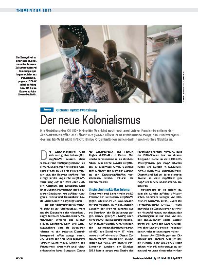 Vorschauseite 1: Globale Impfstoffverteilung: Der neue Kolonialismus