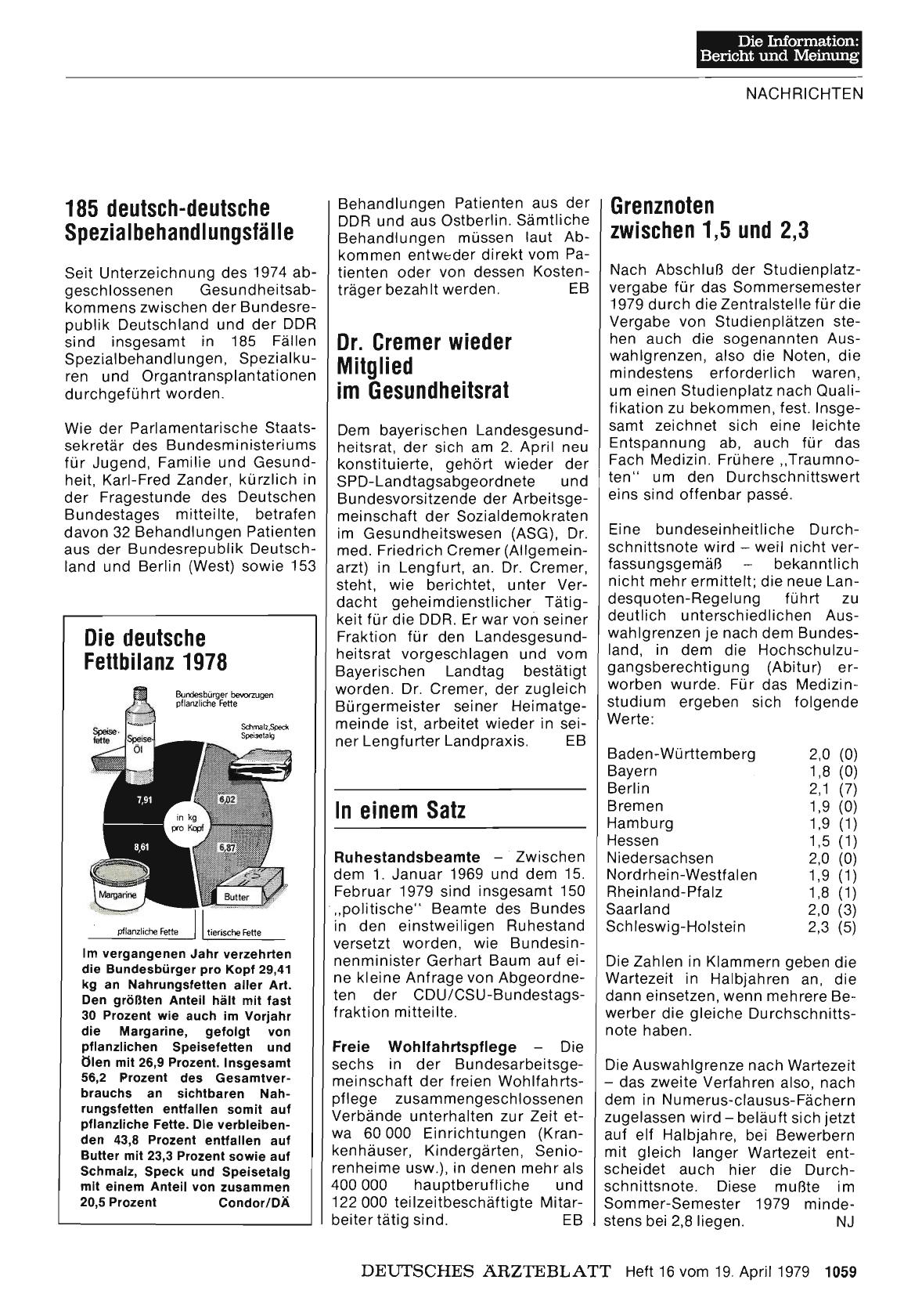 Vorschauseite 1: Dr. Cremer wieder Mitglied im Gesundheitsrat